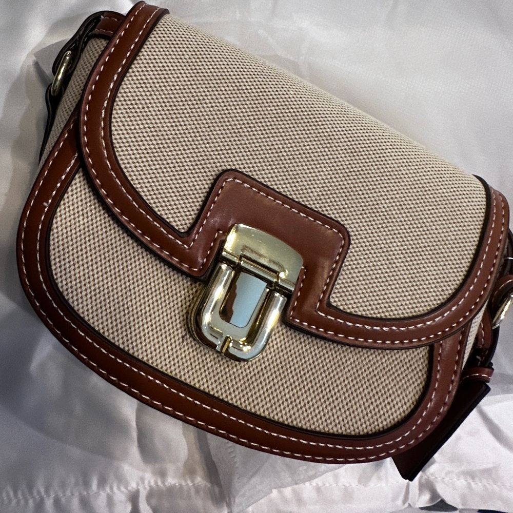 Mini Two Tone Flap Saddle Bag